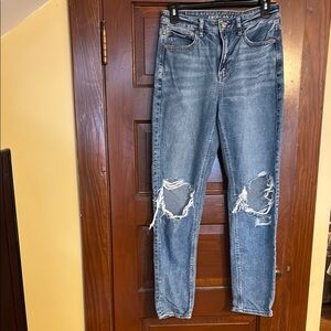American Eagle Outfitters Strigid Women's Blue Distressed Jeans